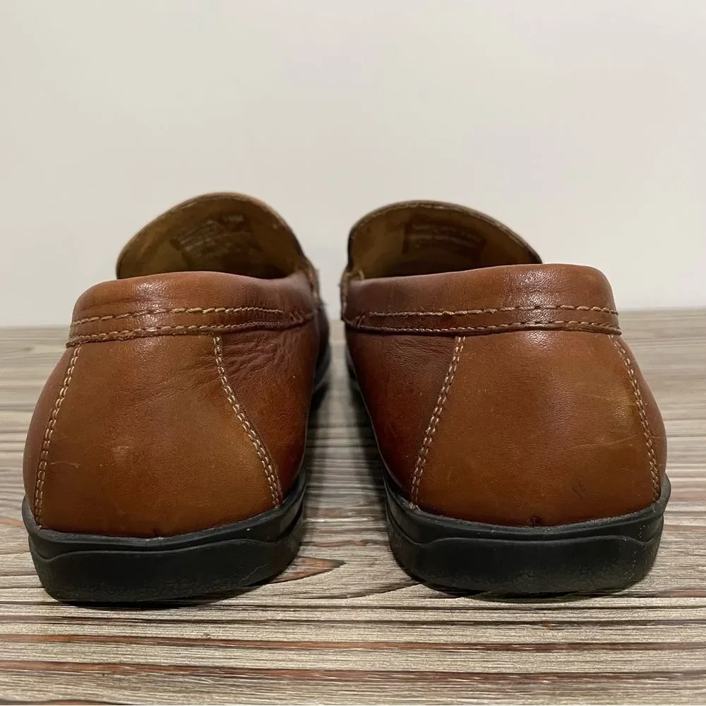 Dockers Memory Foam Brown Leather Loafer Men 10M Comfort Office Business Casual